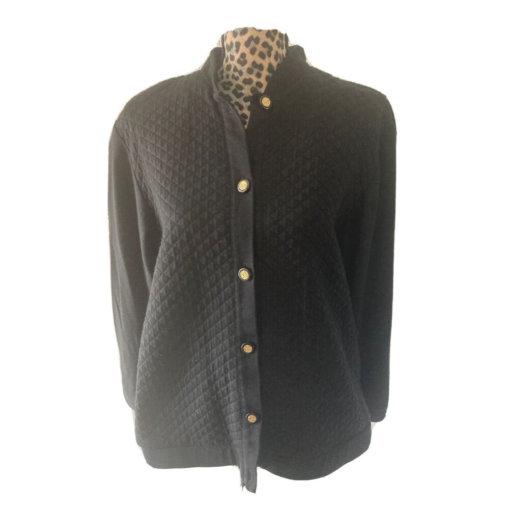 Alfred Dunner Blazer 1X 16 Black Button Up Blouse Long Sleeve   27L X 23W